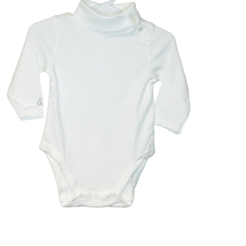 GAP - NWT girls 6-12mo white turtleneck with scalloped trim on neck